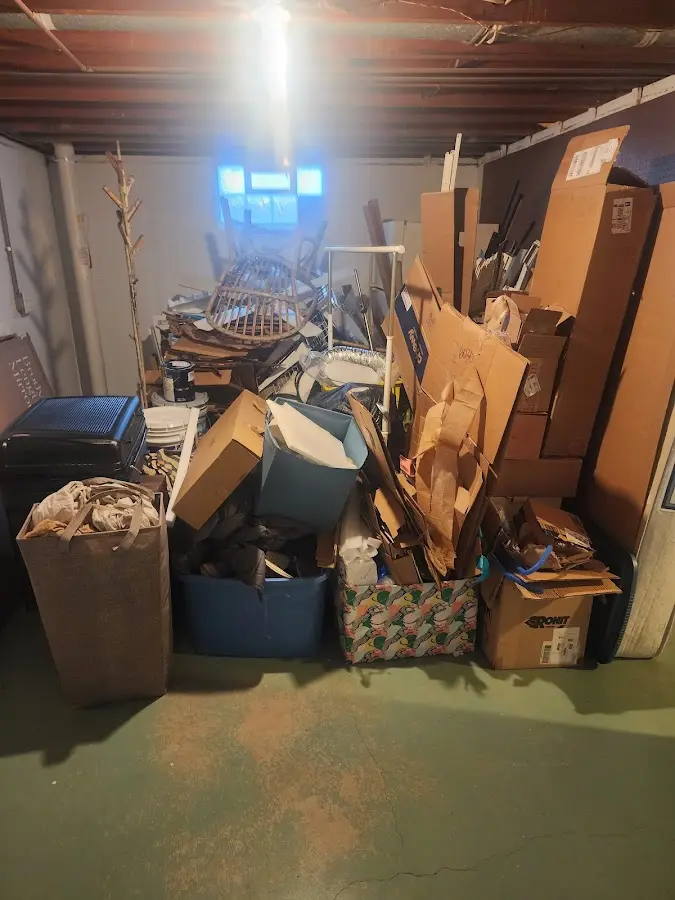 Roll-off dumpster container at job site for 40 Yard Dumpster Rental in Old Forge